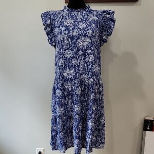 Ann Taylor Blue and White Floral Mini Dress